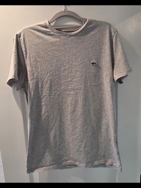 Lacoste Light Gray Crew Neck Short Sleeve Tee